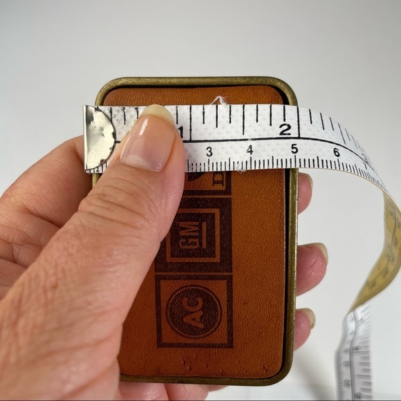 Leather & Brass Belt Buckle Logo GM AC Delco - Picture 5 of 8